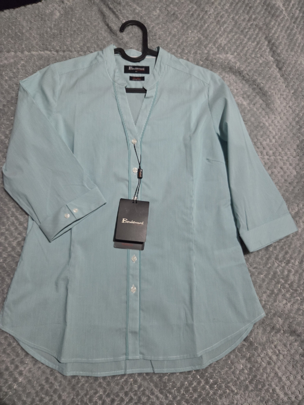 Light Aqua Button-Front Shirt